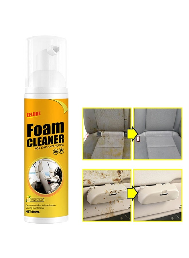 EELHOE Multifunctional Car Foam Cleaner 150ml, No Flushing Car Interior Cleaning, Grease-Free Cleaner All Purpose Foam Cleaner Spray, Lemon Flavor for Car and Home Cleaning Solution - Image 1