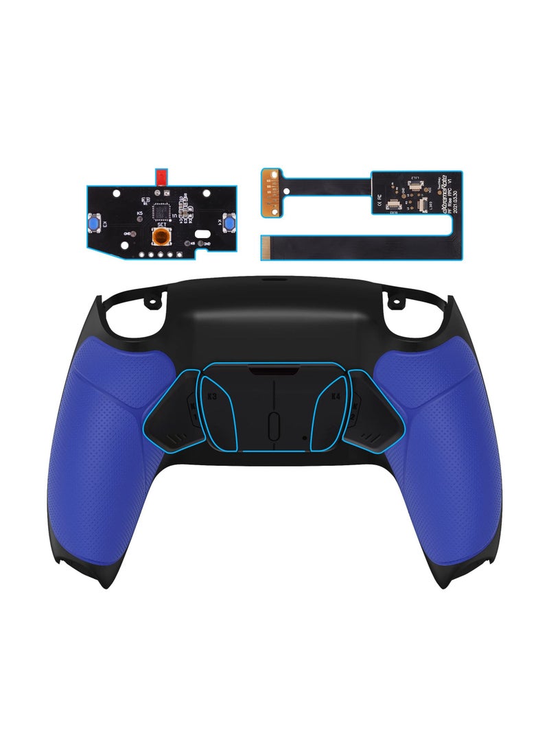 erorex - eXtremeRate Blue Rubberized Grip Programable RISE4 Remap Kit for PS5 Controller BDM 010 & BDM 020, Upgrade Board & Redesigned Back Shell & 4 Back Buttons for PS5 Controller - Image 1