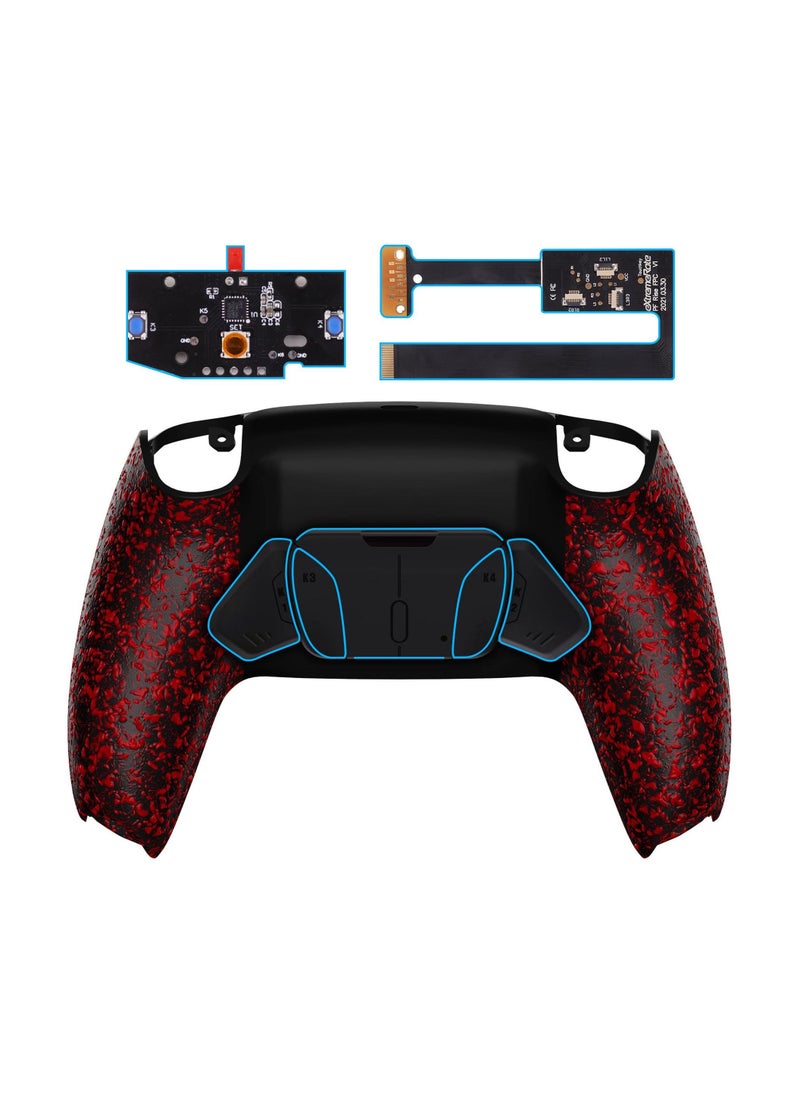 erorex - eXtremeRate Blue Rubberized Grip Programable RISE4 Remap Kit for PS5 Controller BDM 010 & BDM 020, Upgrade Board & Redesigned Back Shell & 4 Back Buttons for PS5 Controller - Image 1