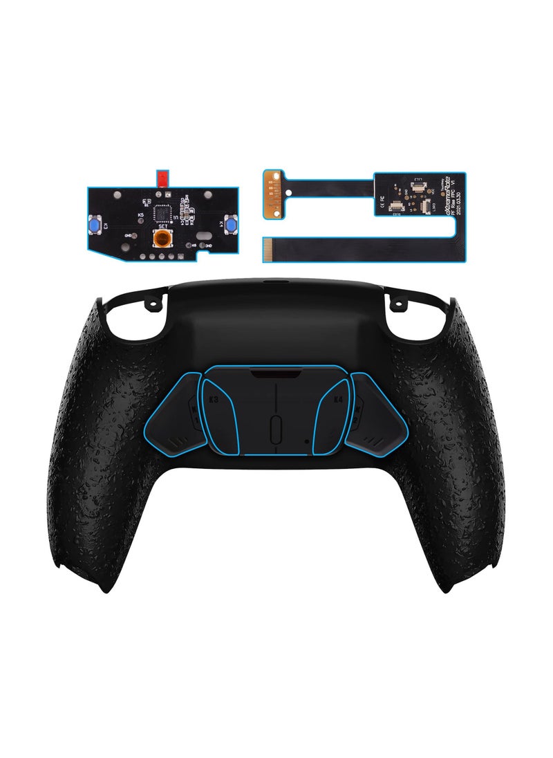 erorex - eXtremeRate Blue Rubberized Grip Programable RISE4 Remap Kit for PS5 Controller BDM 010 & BDM 020, Upgrade Board & Redesigned Back Shell & 4 Back Buttons for PS5 Controller - Image 1
