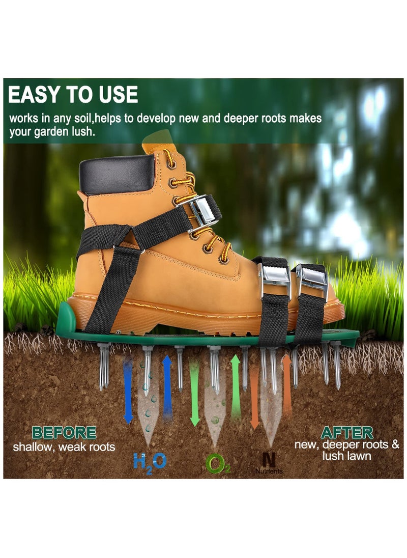SYOSI - Aerator Shoes Lawn Aerator, Aeration Shoes for Lawn, Aerator Lawn Tool Revives Lawn Health, Aerating Shoe Spikes with 26 Aerating Spikes, Aerator Spikes - Image 1