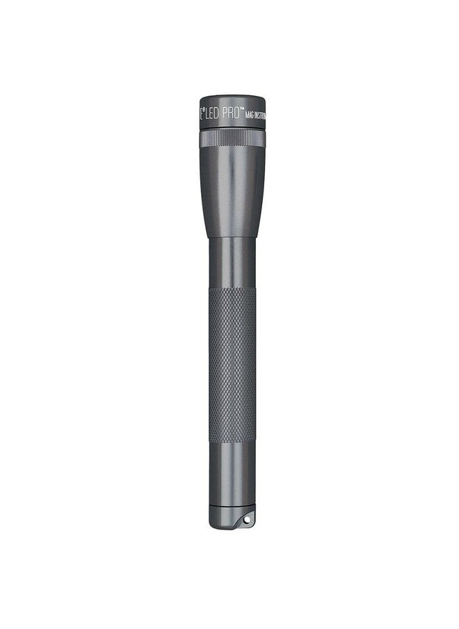 MAGLITE MagLite Mini LED Pro Flashlight - Ultra Bright 332 Lumens, Adjustable Beam, Water-Resistant IPX4, Shock Resistant, 2 Power Modes, Includes 2 AA Premium Alkaline Batteries - (Holster Pack, Gray)  - Image 1