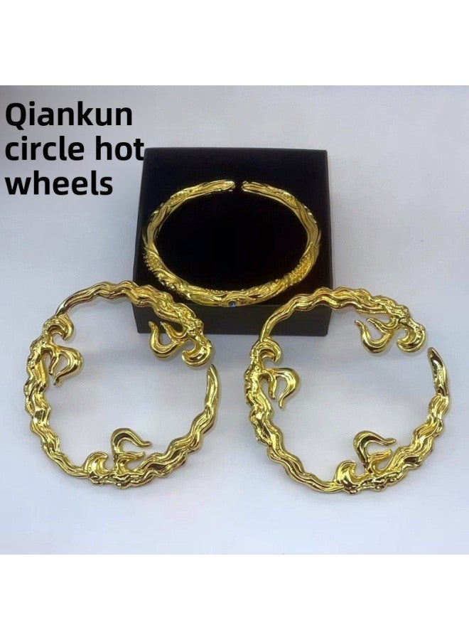 Nezha's Devil Boy's Sea-making Bracelet Gankun Ring Nezha Bracelet Men's And Women's Bracelet Couple's Bracelet Suit-Color:Opening Qiankun Circle Hot Wheels Three-piece Set  - Image 1