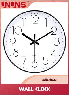 UNUNS Wall Clock,12-inch Non-Ticking Quality Quartz Round Wall Clocks,Battery Operated,Easy To Read,Silent Wall Clock For Bedroom/Living Room/Kitchen/Office/School/Home Decor,Black  - Image 1