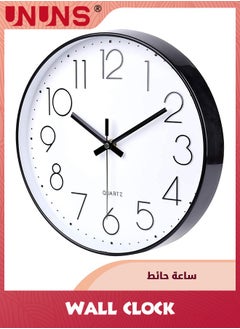 UNUNS Wall Clock,12-inch Non-Ticking Quality Quartz Round Wall Clocks,Battery Operated,Easy To Read,Silent Wall Clock For Bedroom/Living Room/Kitchen/Office/School/Home Decor,Black  - Image 5