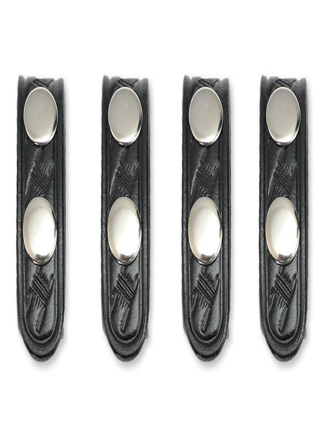 RYNO GEAR Leather Belt Keepers for 2.25 Inch Duty Belt with Double Snap, Leather Duty Belt Keepers (Nickel Basket) - Image 4