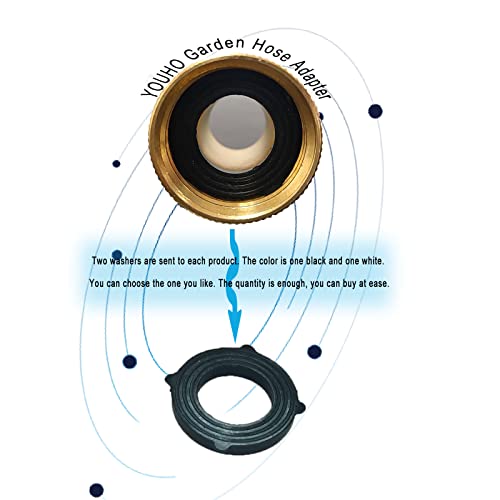 YOUHO 2 Pcs 3/4 GHT (F) to 1/2 NPT (F) Solid Brass Garden Hose Fittings Connectors Adapter Heavy Duty Brass Repair Double Female Water Hose Connector - Image 3