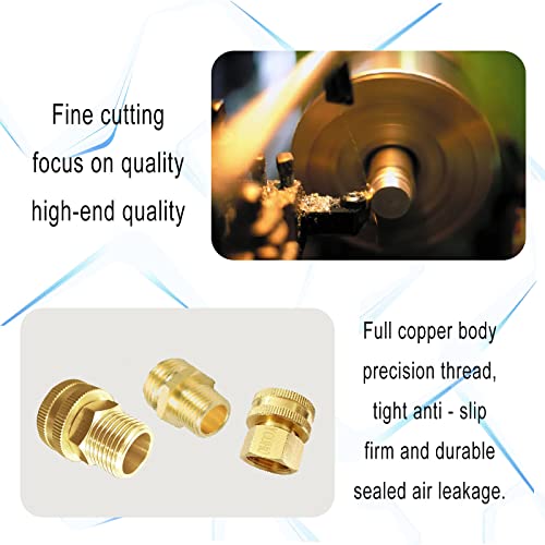 YOUHO 2 Pcs 3/4 GHT (F) to 1/2 NPT (F) Solid Brass Garden Hose Fittings Connectors Adapter Heavy Duty Brass Repair Double Female Water Hose Connector - Image 4