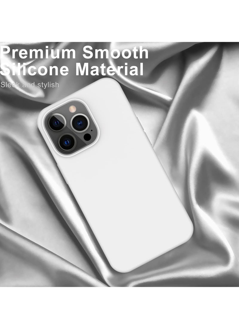 إلترازون iPhone 14 Pro Max Case with Screen Protector Soft Flexible Silicone Gel Rubber Bumper Cover Slim Fit Shockproof Protective Phone Case for iPhone 14 Pro Max 6.7" White - Image 2