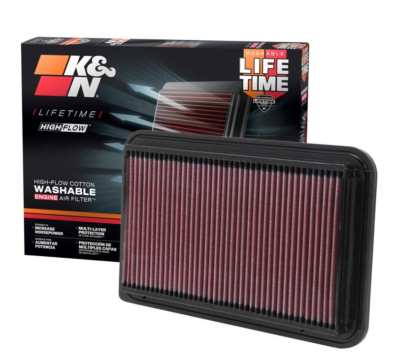 KN HighFlow Original Lifetime Engine Air Filter Increase Power Premium Washable Compatible with 20022012 ToyotaLexus ES300 ES330 RX300 RX330 Camry Highlander Sienna Solara 332260