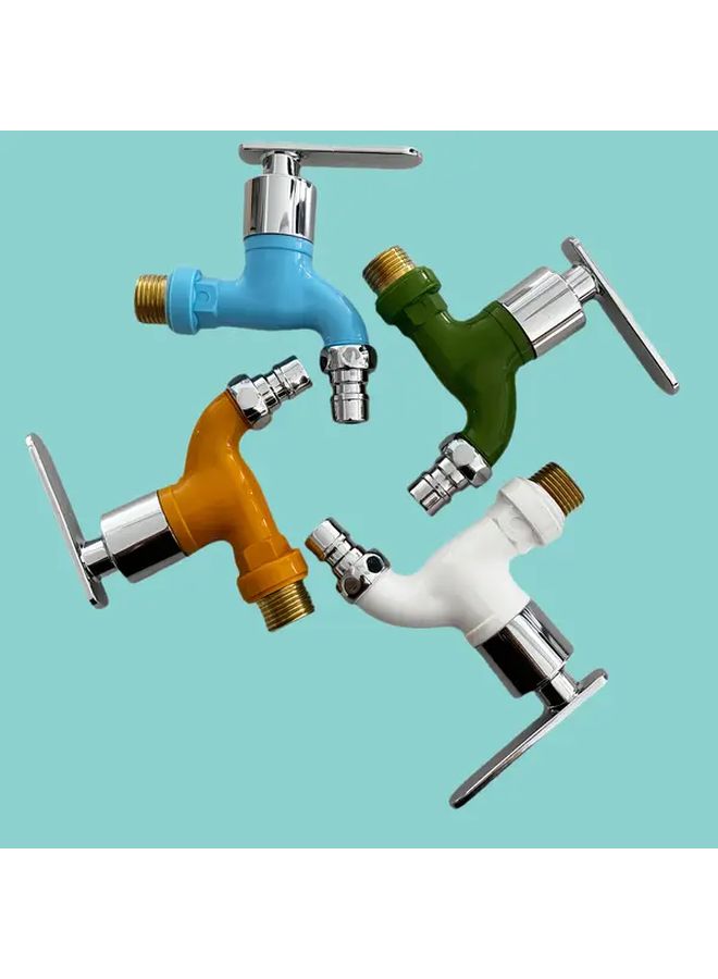White 1 2 Inch Male Wall Mounted Washing Machine Faucet PPR Quick Connector - Image 1