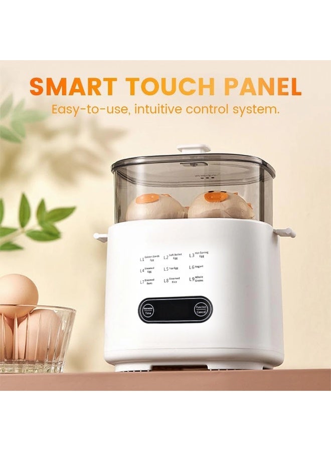 إيسي مجموعة طهي البيض الصغيرة متعددة الوظائف مع لوحة اللمس الذكي، طهي البيض الكهربائي السريع، غلاية البيض الكهربائية، وحدة بخار البيض، التحكم الدقيق في درجة حرارة مسلوقة، ناعمة، مسلوقة - Image 5