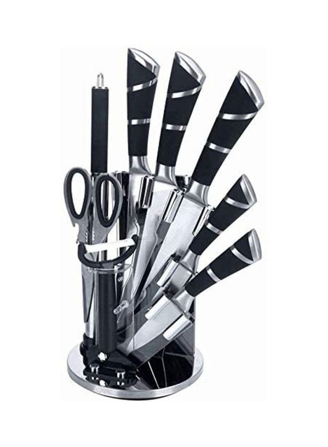 DESSINI 9-Piece Multi-Functional Knife Set Silver/Black - Image 1