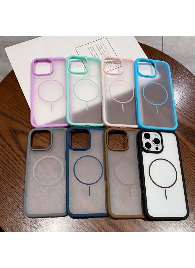 Generic - Ultra-thin Matte Mobile Phone Case For Apple 16Prax Magnetic Absorption Anti-fall Apple 15Prax Soft Case Protective Case-Color:【yuanfeng Blue】 Ultra-thin Frosted Original Machine Feel-Applicable Mod - Image 1
