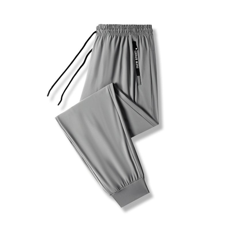 (Ice Silk Pants) Men's Summer Ice Silk Pants Trousers Air Conditioning Pants Casual Pants Sports Pants All-match Fashion Men's and Women's - Image 1
