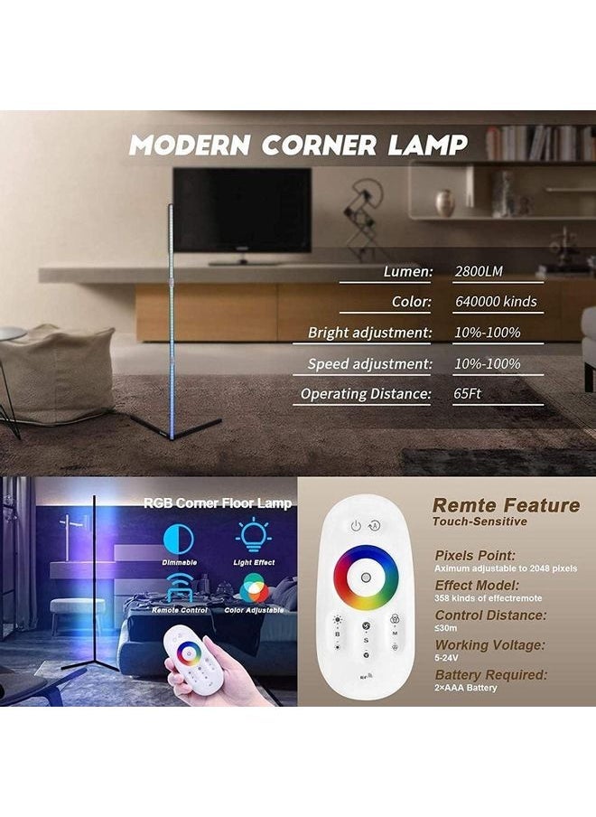 XiuWoo Remote Control LED Light Corner Lamp ABS 20 Watt ABS Multicolour 132cm - Image 4