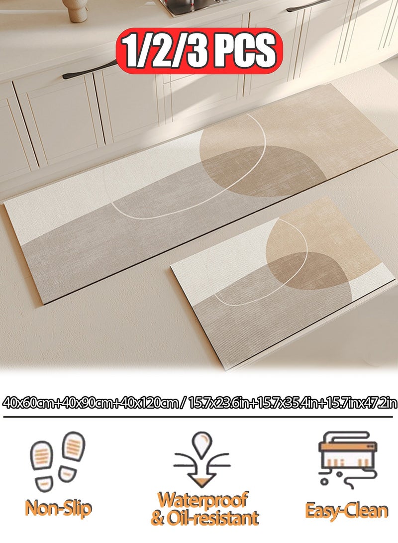 مجموعة سجاد المطبخ، 1/2/3 قطع سجادات أرضية 40x60 سم/16x24 بوصة، 60x90 سم/24x35 بوصة، 40x120 سم/16x47 بوصة - سجادة أرضية مطبخ مضادة للانزلاق ومقاومة للماء، سجادة فائقة الامتصاص ومضادة للتعب، سجادات متينة قابلة للغسل للمطبخ وغرفة الغسيل والحمام والمكتب والمنزل ومنطقة الحوض - Image 1