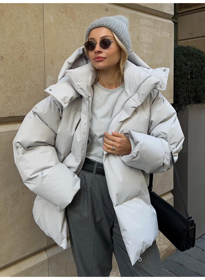Cotton-padded Jacket Coat Autumn And Winter European And American New Cotton-padded Jacket Women's Loose Cotton-padded Jacket Loose Coat Top