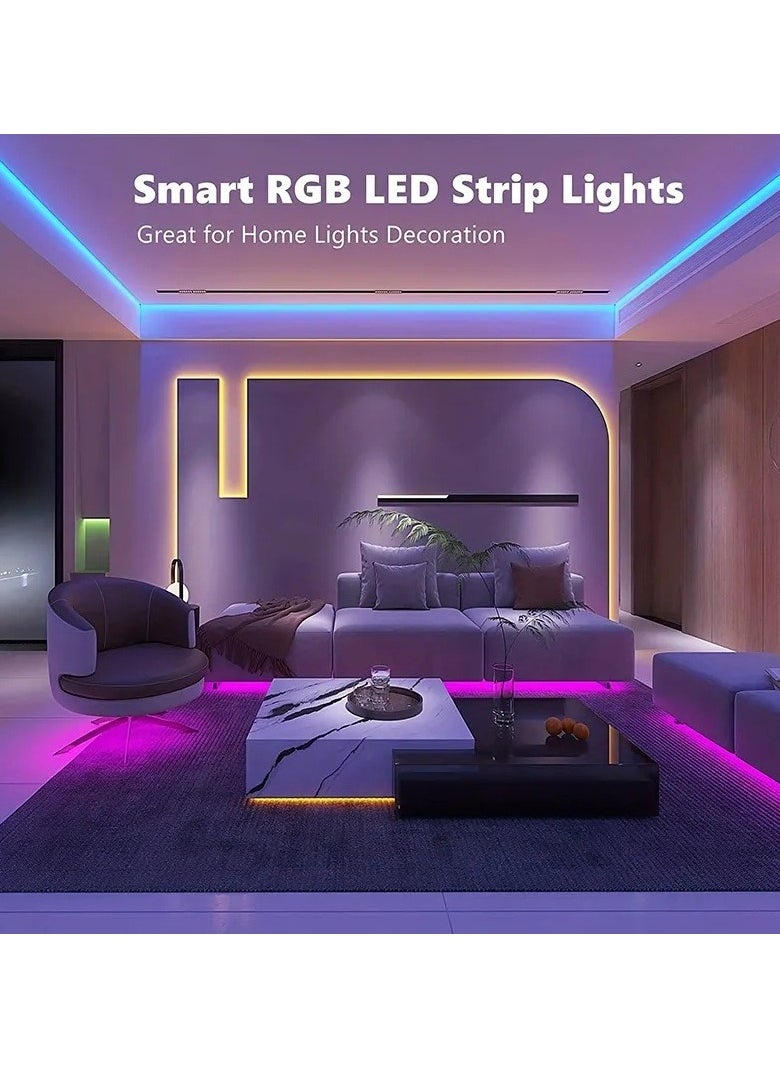 بريتوكتر شريط إضاءة LED RGB - متعدد الألوان مع جهاز تحكم عن بعد، يعمل بمنفذ USB، مقاوم للماء، أضواء LED مثالية لغرفة النوم والتلفزيون والكمبيوتر المكتبي وديكور حوض السمك. شريط إضاءة حائط (7.5 متر)  - Image 4