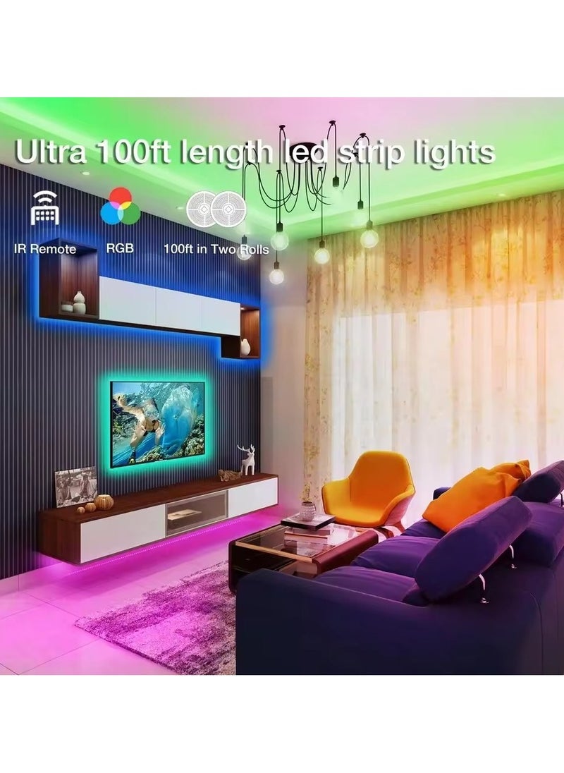 بريتوكتر شريط إضاءة LED RGB - متعدد الألوان مع جهاز تحكم عن بعد، يعمل بمنفذ USB، مقاوم للماء، أضواء LED مثالية لغرفة النوم والتلفزيون والكمبيوتر المكتبي وديكور حوض السمك. شريط إضاءة حائط (7.5 متر)  - Image 3