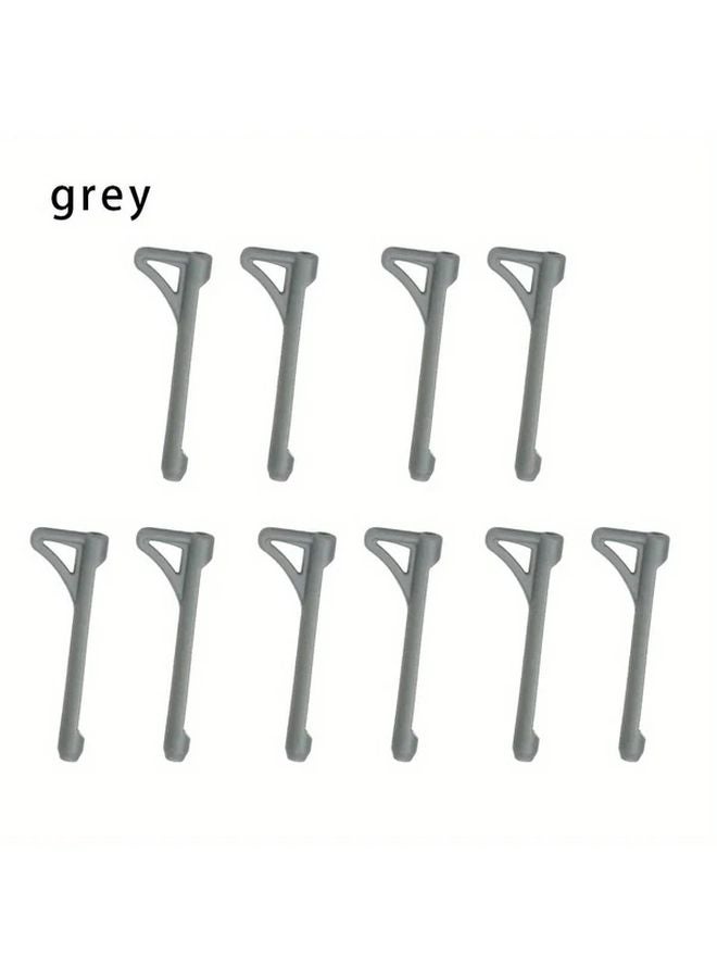 10Pcs Gray Silicone Eyewear Retainers Anti Slip Universal Fit Glasses Ear Hook For Sports - Image 1