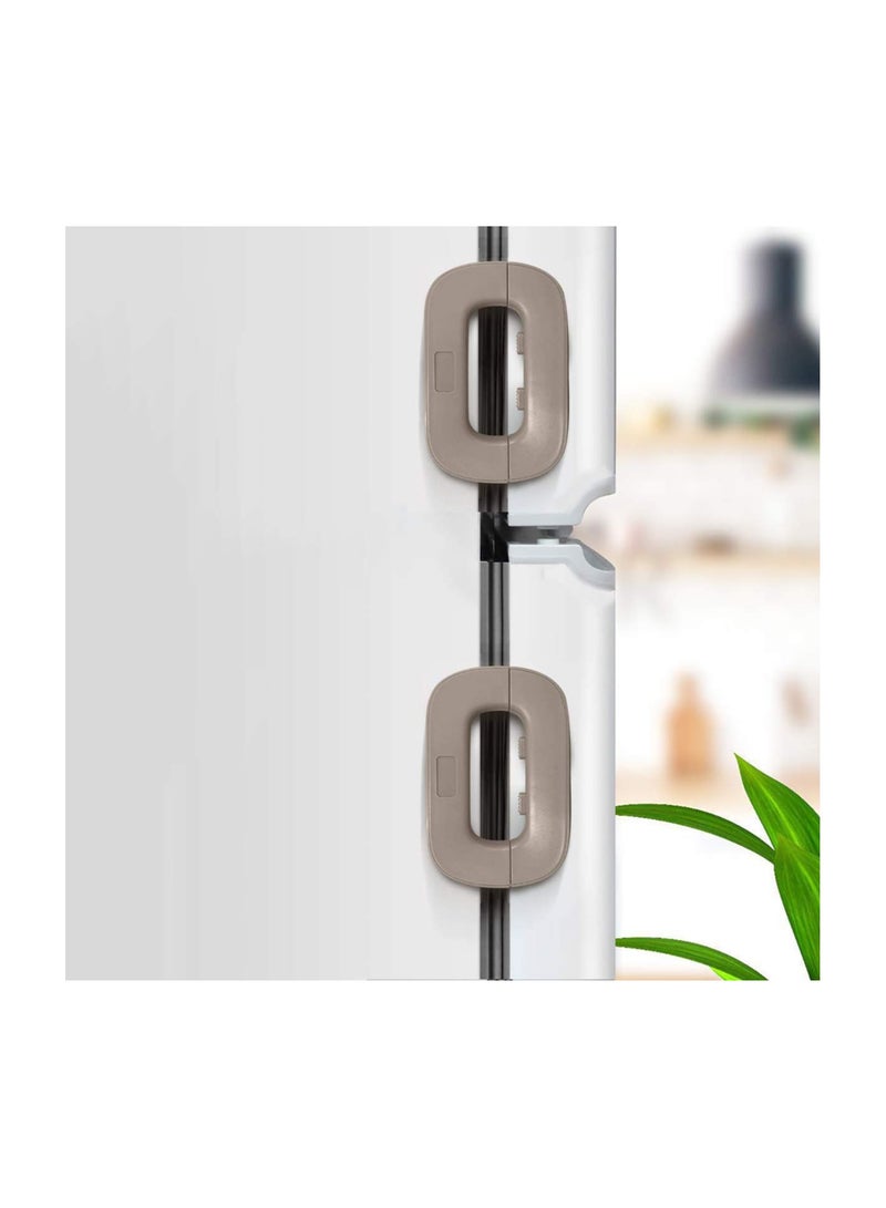 Fridge Freezer Door Lock - 2 Pack Child Safety Latch, Easy Installation with 3M VHB Adhesive, No Tools Required, Compatible with Most Refrigerators for Toddler Safety. - Image 1