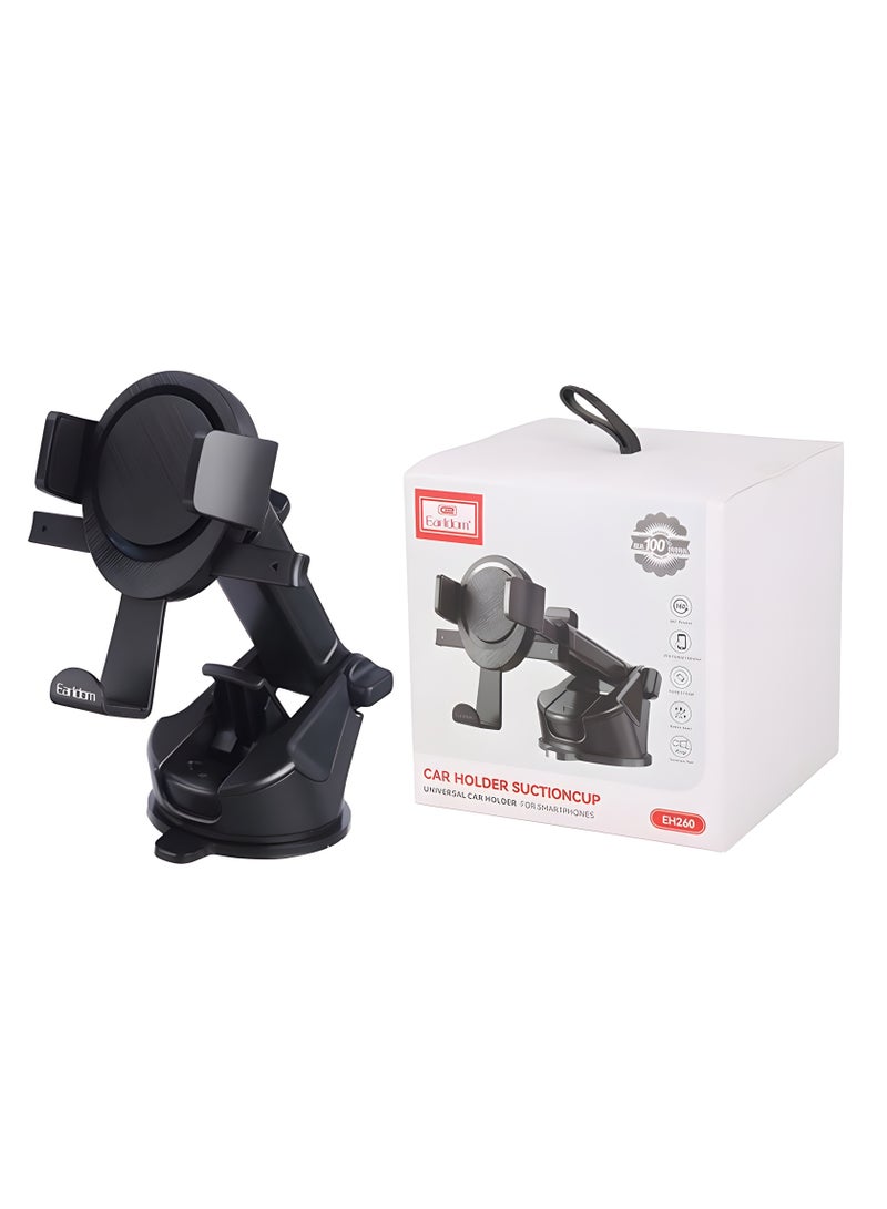 Earldom EH260 Car Phone Holder – 360° Rotation – Strong Suction – Windshield & Dashboard Mount – Black - Image 5