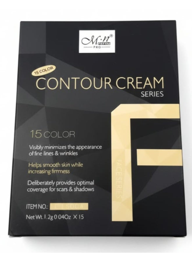 ام ان مجموعة مكياج كونتور كريمي لتحديد الوجه من 15 لوناً متعدد الألوان - Image 4