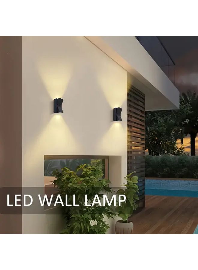 Modern LED Wall Lamp 6W Warm White Adjustable Brightness Dimmable IP55 Waterproof Indoor Outdoor - Image 1