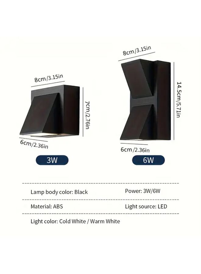 Modern LED Wall Lamp 6W Warm White Adjustable Brightness Dimmable IP55 Waterproof Indoor Outdoor - Image 2
