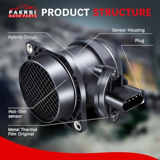 FAERSI Mass Air Flow Sensor Meter Maf 06A906461A 861005 0280218002 Replacement For Volkswagen Golf 19992001 Beetle 19982001 Golf 2003 - Image 5