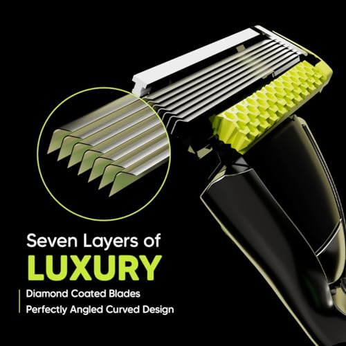 LetsShave Pro 7 Max Shaving Razor for Men | 1 Handle, 2 Refills & Cap | World's First 7-Blade-Razor with Honeycomb Bar | Smooth & Close Hair Removal Kit - Image 5