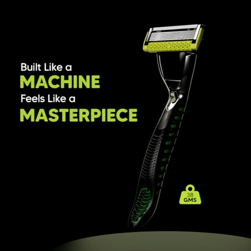 LetsShave Pro 7 Max Shaving Razor for Men | 1 Handle, 2 Refills & Cap | World's First 7-Blade-Razor with Honeycomb Bar | Smooth & Close Hair Removal Kit - Image 4