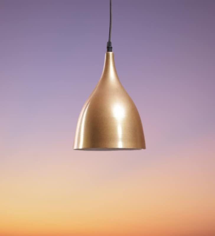kinis Decorative Hanging Lamp/Pendant Lamp/Ceiling Light to Décor Home/Living Room/Bedroom/Office/Dining/Cafe/Restaurants, Plain 6 Inch, Gold (Pack of 1, with Bulb) - Image 2