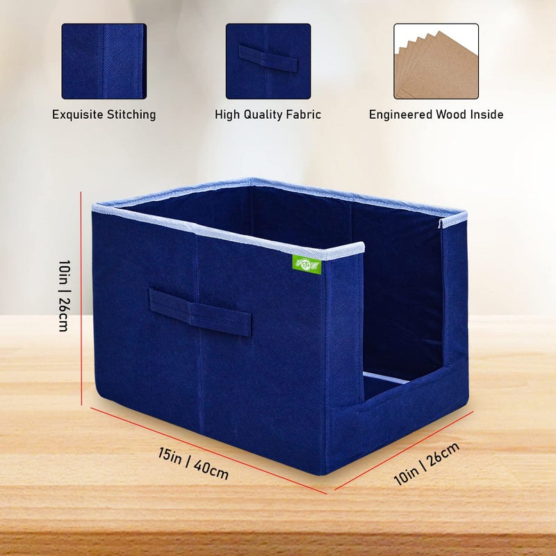 I se U Shirt Stacker Wardrobe Storage Organiser for clothes ShirtsPack of 4 Navy Blue - Image 3