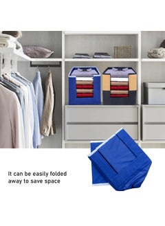 I se U I se U Shirt Stacker Wardrobe Storage Organiser for clothes ShirtsPack of 4 Navy Blue  - Image 4