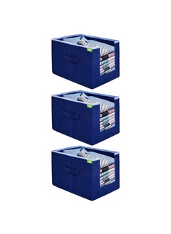I se U I se U Shirt Stacker Wardrobe Storage Organiser for clothes ShirtsPack of 4 Navy Blue  - Image 1