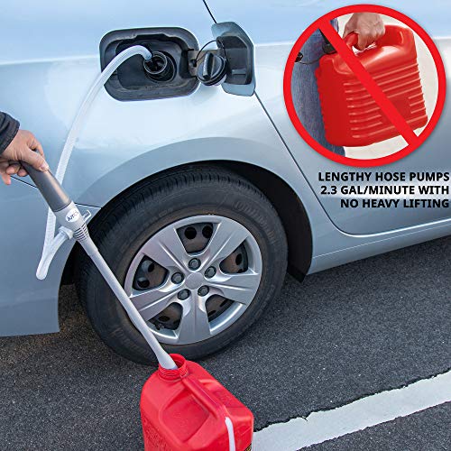 Jumbl Automatic Fuel Transfer Pump with AutoStop 3x More Powerful D Battery Powered Extra Long Hose Fits All Size Cans Portable Liquid Pump Transfers Gasoline Water More at 23 GalMinute - Image 3