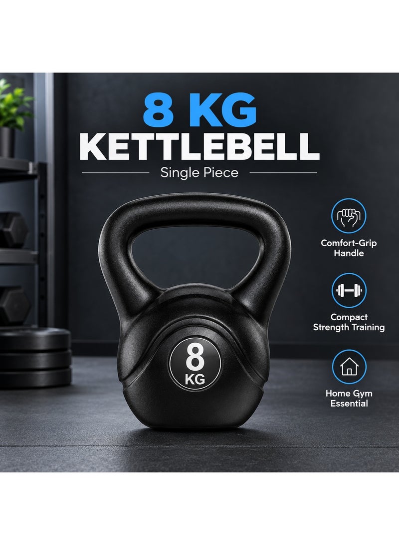 NYVIO 8KG Kettlebell – Fixed Weight Dumbbell with Neoprene Coating for Strength Training, Cardio, Home Gym, CrossFit, Pilates, Bodybuilding & Fitness Workouts - Image 1