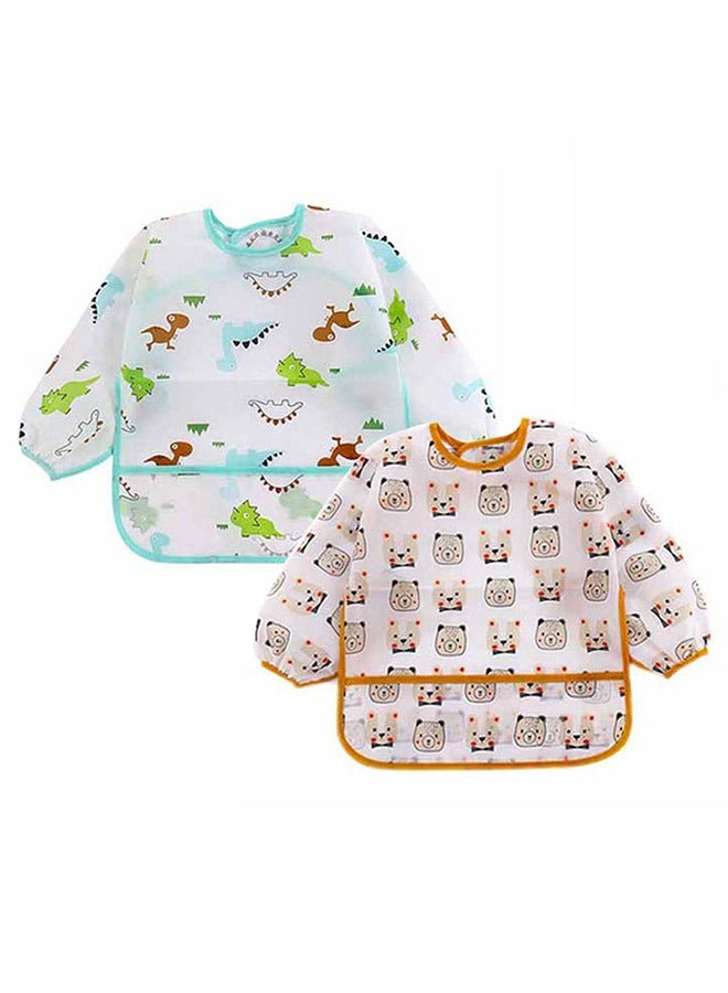 SOWUGI 2Pcs Set Waterproof Stain Resistant Drool Cloths Baby Bib Nursing Feeding Bibs Burp Cloths Bibs Drooling Bibs - Image 1