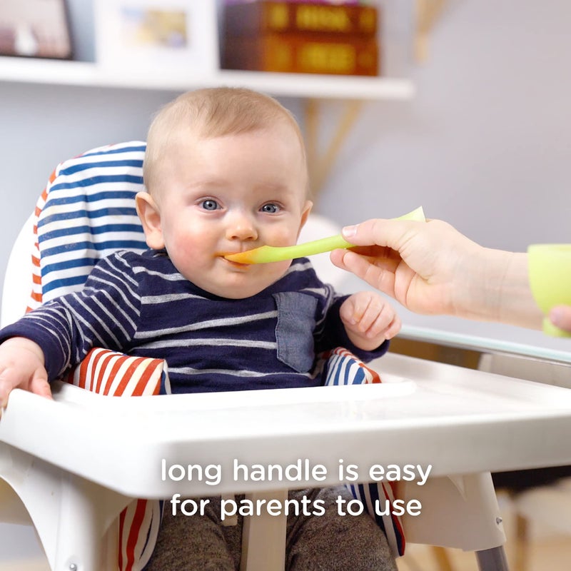Olababy 100% Silicone Soft Tip Feeding Spoon for Parent Led Weaning 2 Count (Pack of 1 ) - Image 3