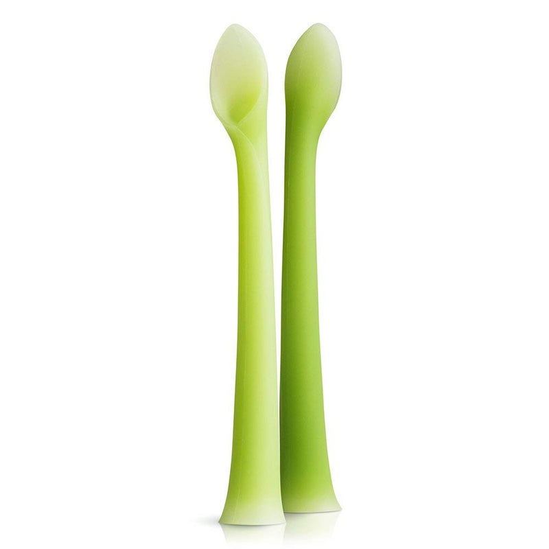 Olababy 100% Silicone Soft Tip Feeding Spoon for Parent Led Weaning 2 Count (Pack of 1 ) - Image 1