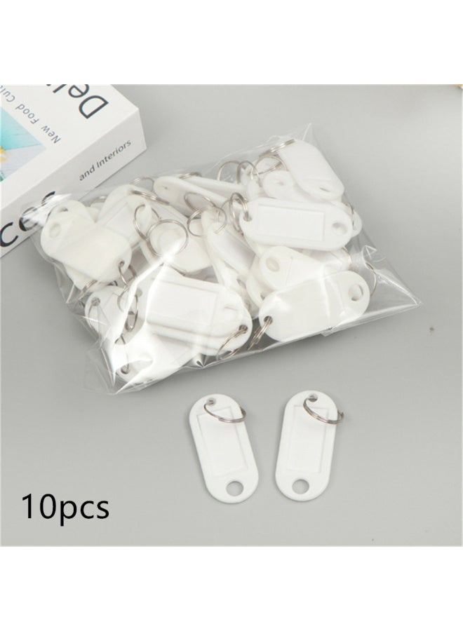 Generic 10pcs Multicolor Plastic Keychain Luggage ID Name Tags Hotel Number Classification Card for Women Men Car Bag Backpack Pendant-Color:D  - Image 1