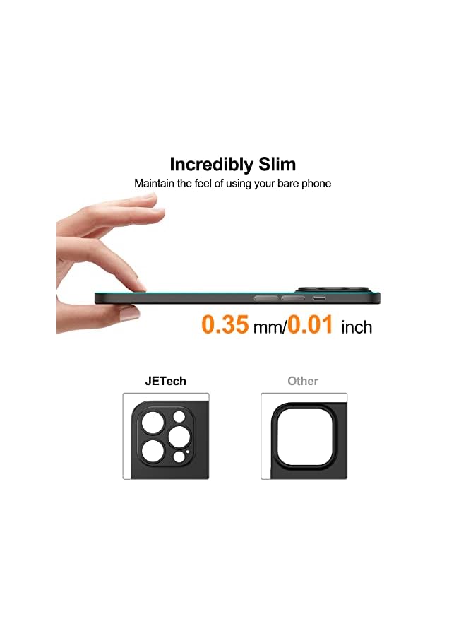 Jetech جراب رفيع للغاية (0.35 مم) لهاتف iPhone 14 Pro Max مقاس 6.7 بوصة، غطاء حماية كامل لعدسة الكاميرا، جراب خفيف الوزن من مادة البولي بروبيلين الصلبة بلمسة نهائية غير لامعة، يدعم الشحن اللاسلكي (أسود) - Image 4