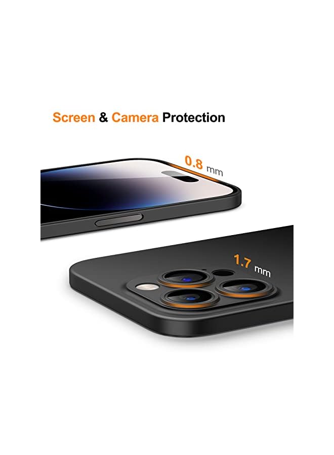 Jetech جراب رفيع للغاية (0.35 مم) لهاتف iPhone 14 Pro Max مقاس 6.7 بوصة، غطاء حماية كامل لعدسة الكاميرا، جراب خفيف الوزن من مادة البولي بروبيلين الصلبة بلمسة نهائية غير لامعة، يدعم الشحن اللاسلكي (أسود) - Image 5
