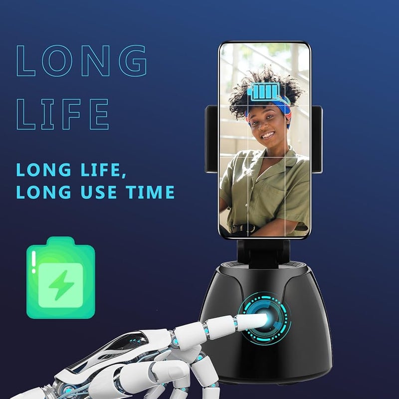 Smart Rotatable Phone Holder With 360 Follow Gimbal And Facial Recognition For Vlogging - Image 4