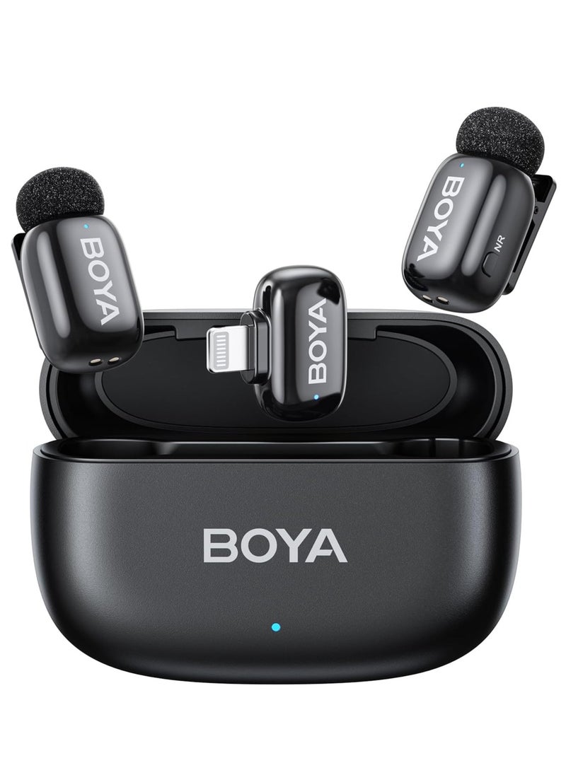 BOYA - Mini-15 Wireless Microphone for iPhone with MFi Certified Ligntning Interface,Noise Cancellation, 30H Battery Life with Charging Case,Voice Changer Microphone,iPhone Microphone for Video Recording - Image 1
