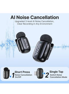 BOYA Mini-15 Wireless Microphone for iPhone with MFi Certified Ligntning Interface,Noise Cancellation, 30H Battery Life with Charging Case,Voice Changer Microphone,iPhone Microphone for Video Recording  - Image 5