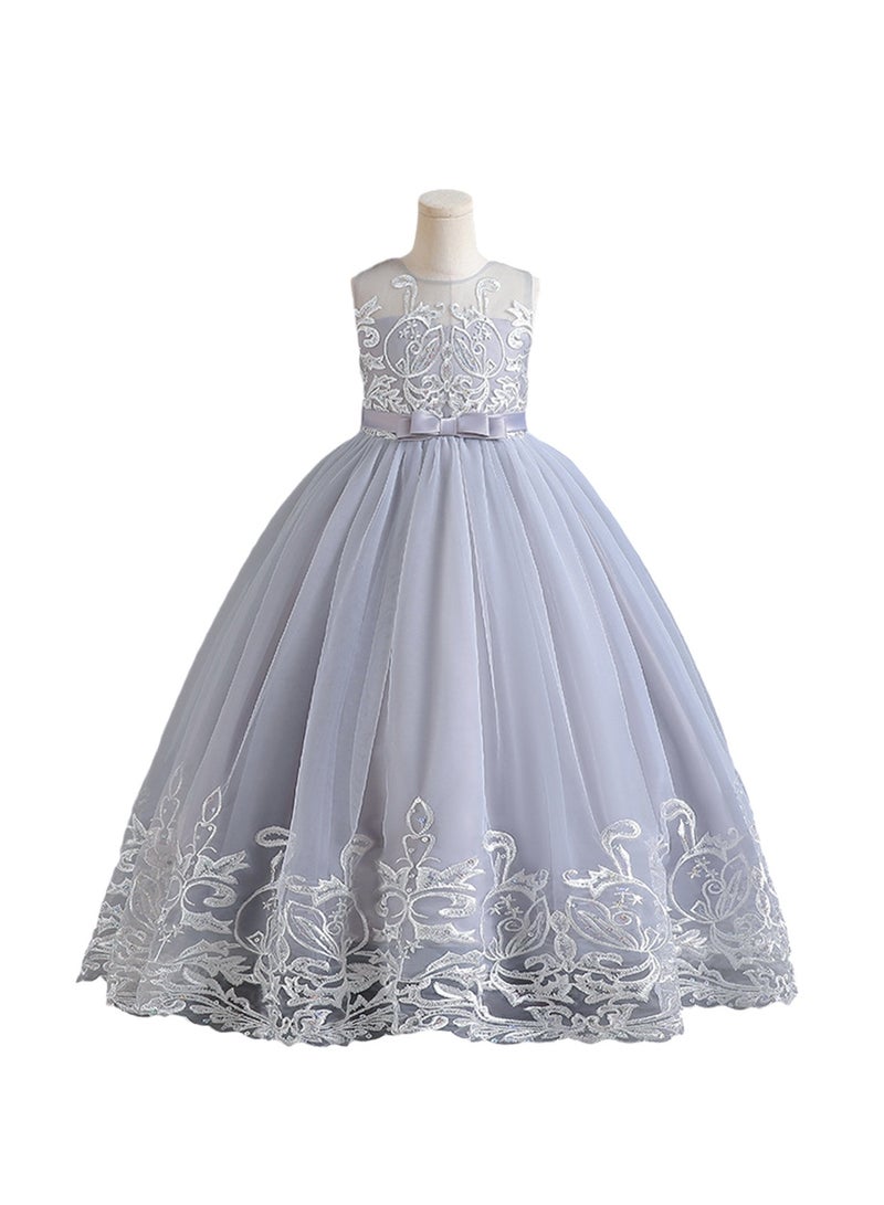 Girls Dress Sleeveless Mesh Performance Host Princess Dress Costumes - Image 1