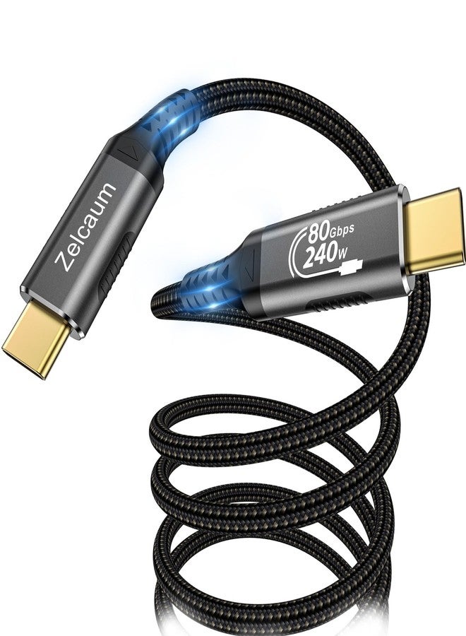 Zelcaum USB C Thunderbolt 5 Cable 120Gbps Bandwidth, 80Gbps Date, 16K 8K 4K Video Sync Display, 240W Fast Charging, Fully Compatible with Thunderbolt 4/3, Type USB-C, USB4 / Gen4 Devices, 3FT - Image 1